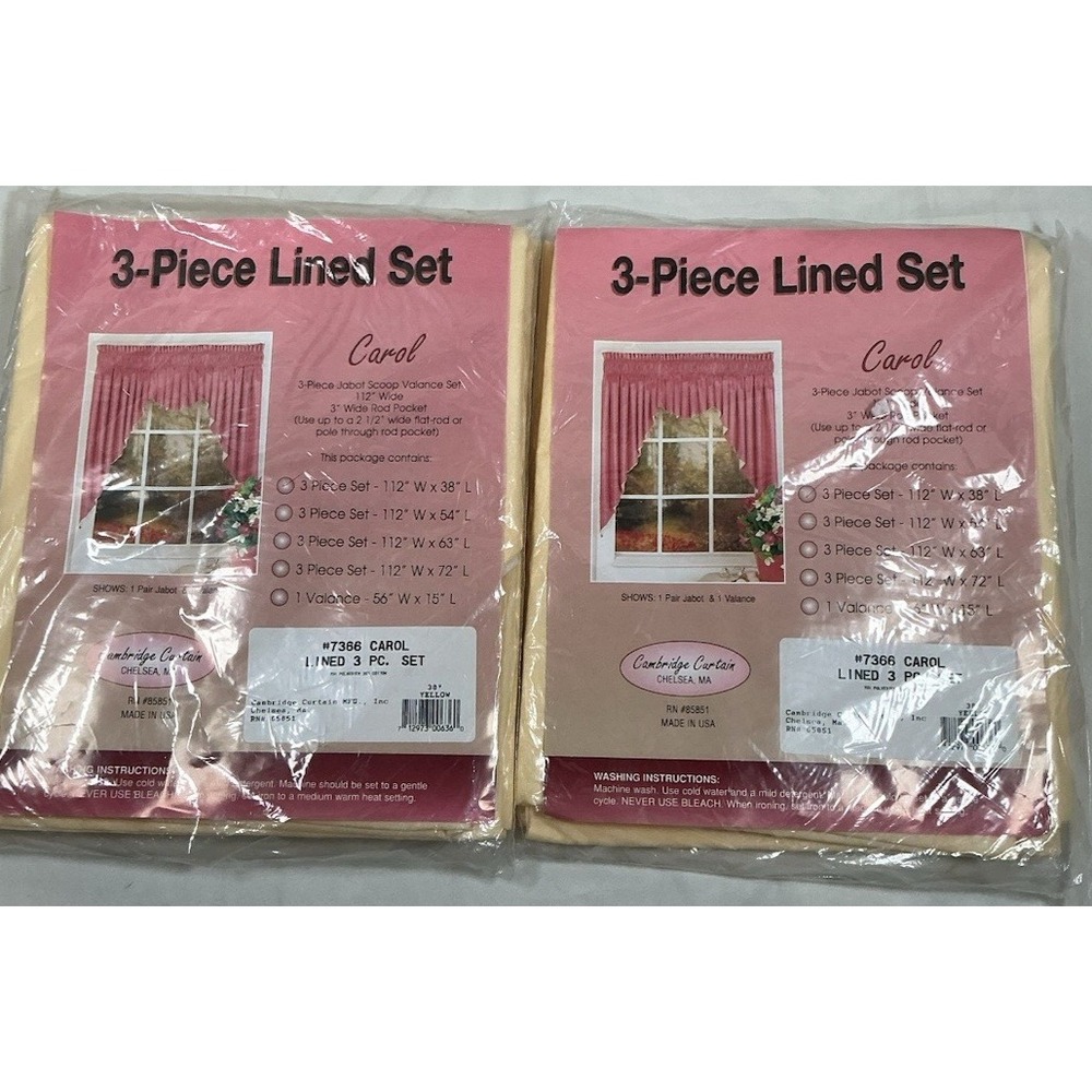 Lot Of 2  3 Piece Caroll Cambridge Curtain MFG #7366
